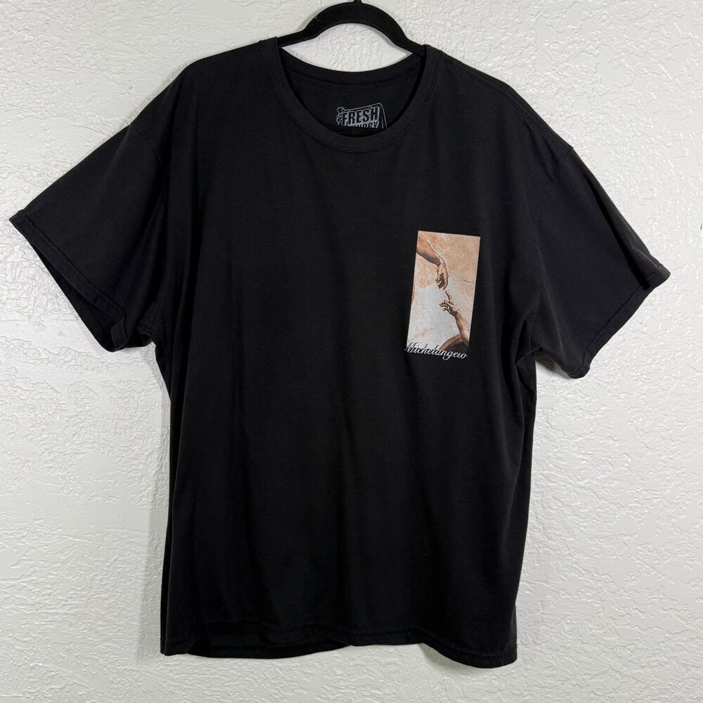 Fresh Laundry Men's T-Shirt Michaelangelo Homme Creation of Adam Black 2XL